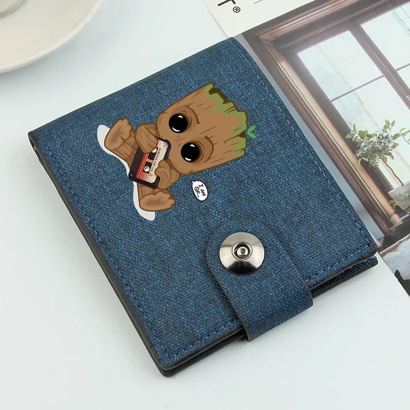 Cartoon Groot Wallet Men Short Dollar Clip Men Wallets Short Wallets Card Holder Simple Male Purse Coin Pocket Men Money Clips