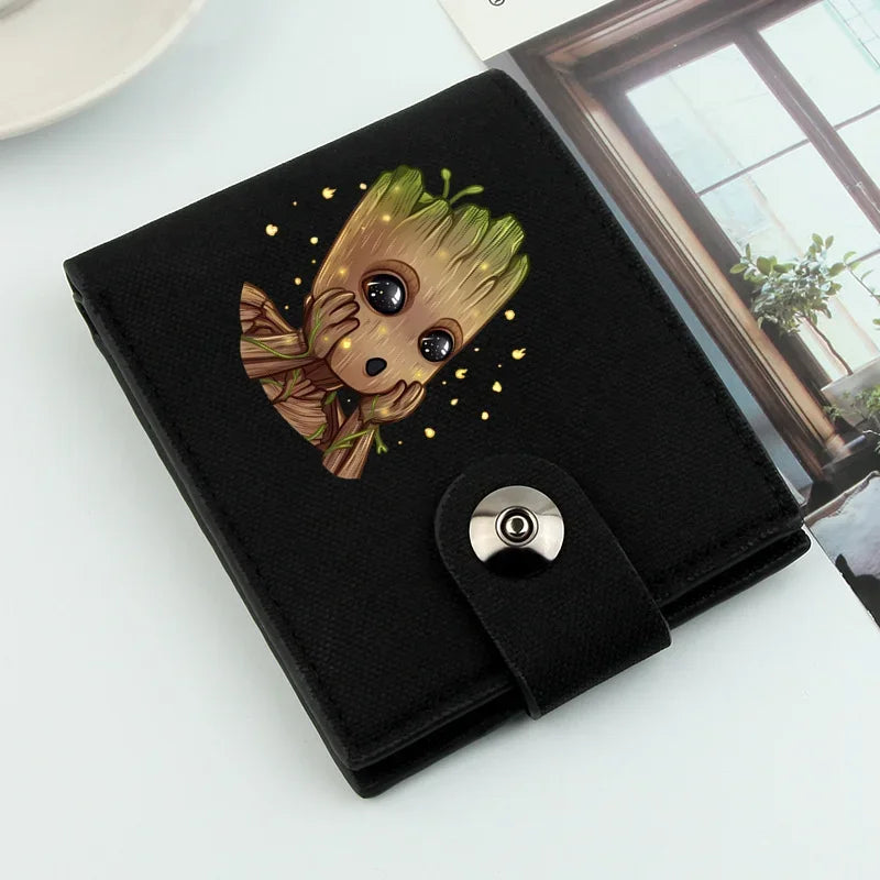 Cartoon Groot Wallet Men Short Dollar Clip Men Wallets Short Wallets Card Holder Simple Male Purse Coin Pocket Men Money Clips