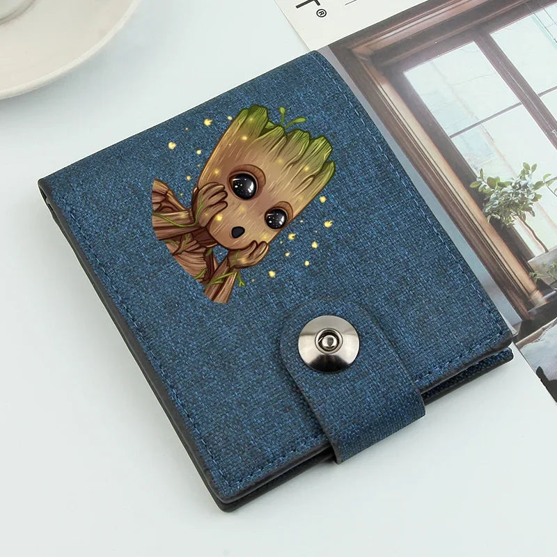 Cartoon Groot Wallet Men Short Dollar Clip Men Wallets Short Wallets Card Holder Simple Male Purse Coin Pocket Men Money Clips