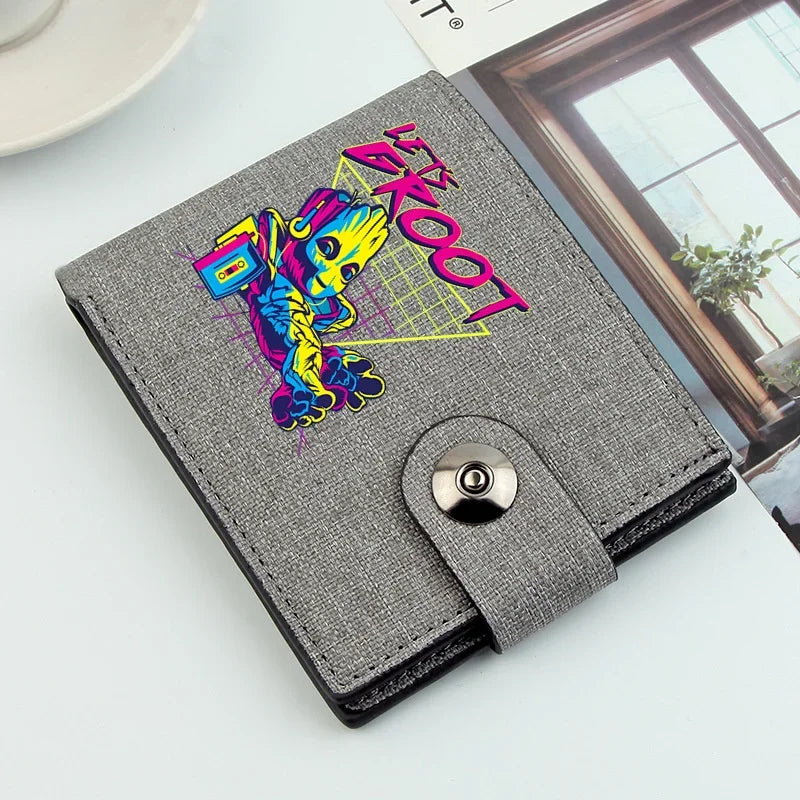 Cartoon Groot Wallet Men Short Dollar Clip Men Wallets Short Wallets Card Holder Simple Male Purse Coin Pocket Men Money Clips