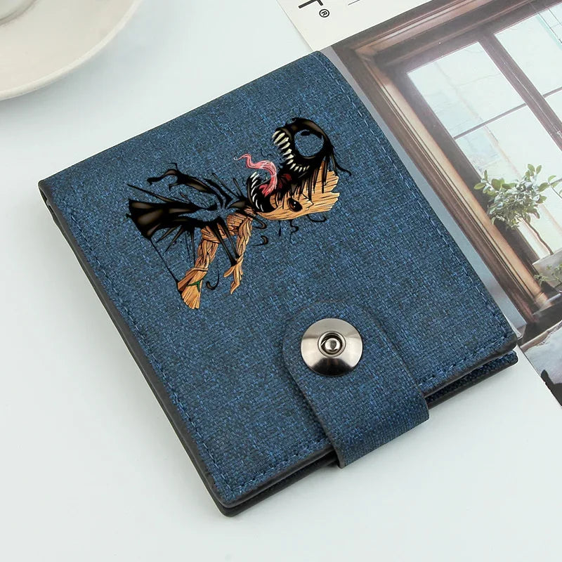 Cartoon Groot Wallet Men Short Dollar Clip Men Wallets Short Wallets Card Holder Simple Male Purse Coin Pocket Men Money Clips