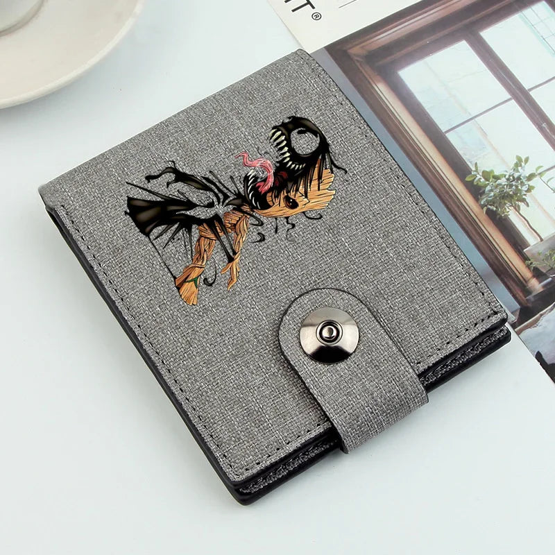 Cartoon Groot Wallet Men Short Dollar Clip Men Wallets Short Wallets Card Holder Simple Male Purse Coin Pocket Men Money Clips