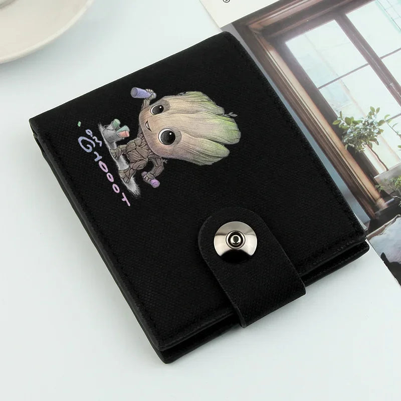 Cartoon Groot Wallet Men Short Dollar Clip Men Wallets Short Wallets Card Holder Simple Male Purse Coin Pocket Men Money Clips