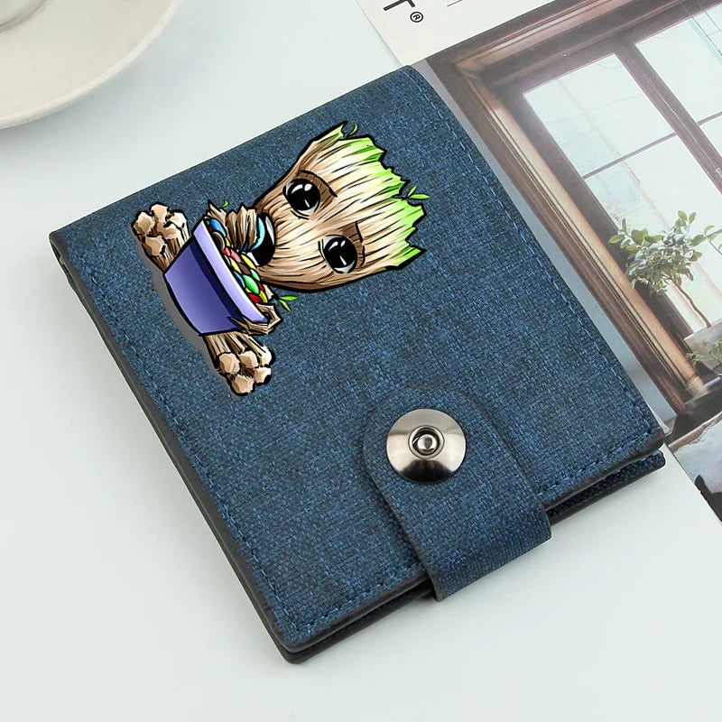 Cartoon Groot Wallet Men Short Dollar Clip Men Wallets Short Wallets Card Holder Simple Male Purse Coin Pocket Men Money Clips