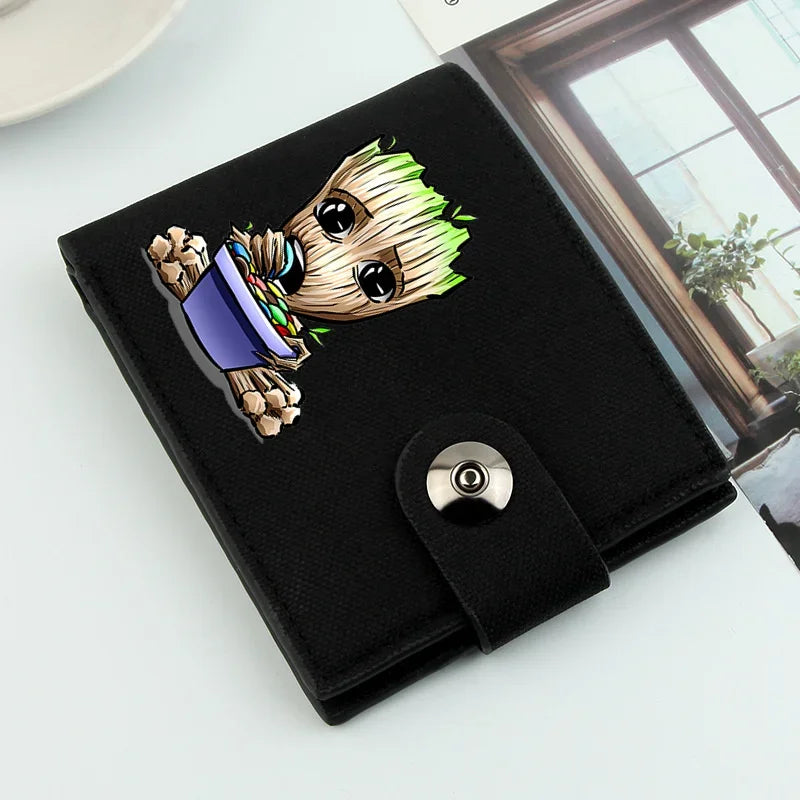 Cartoon Groot Wallet Men Short Dollar Clip Men Wallets Short Wallets Card Holder Simple Male Purse Coin Pocket Men Money Clips