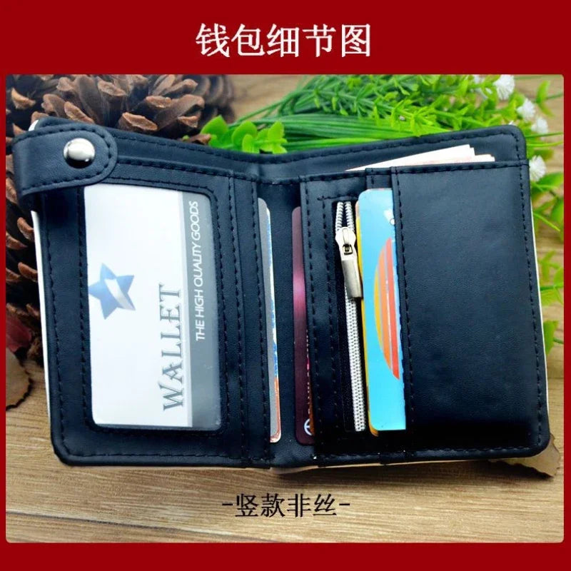 Cartoon Jujutsu Kaisen Satoru Gojo Bifold Short Men's Wallets Itadori Yuji Fushiguro Megumi Women Card Holders Coin Purse