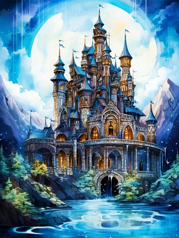 Castle Diamond Painting Fairy Dust AB Display Novelty 2024 Embroidery Scenery Art Full Square Round Drill Mosaic Cartoon Decor