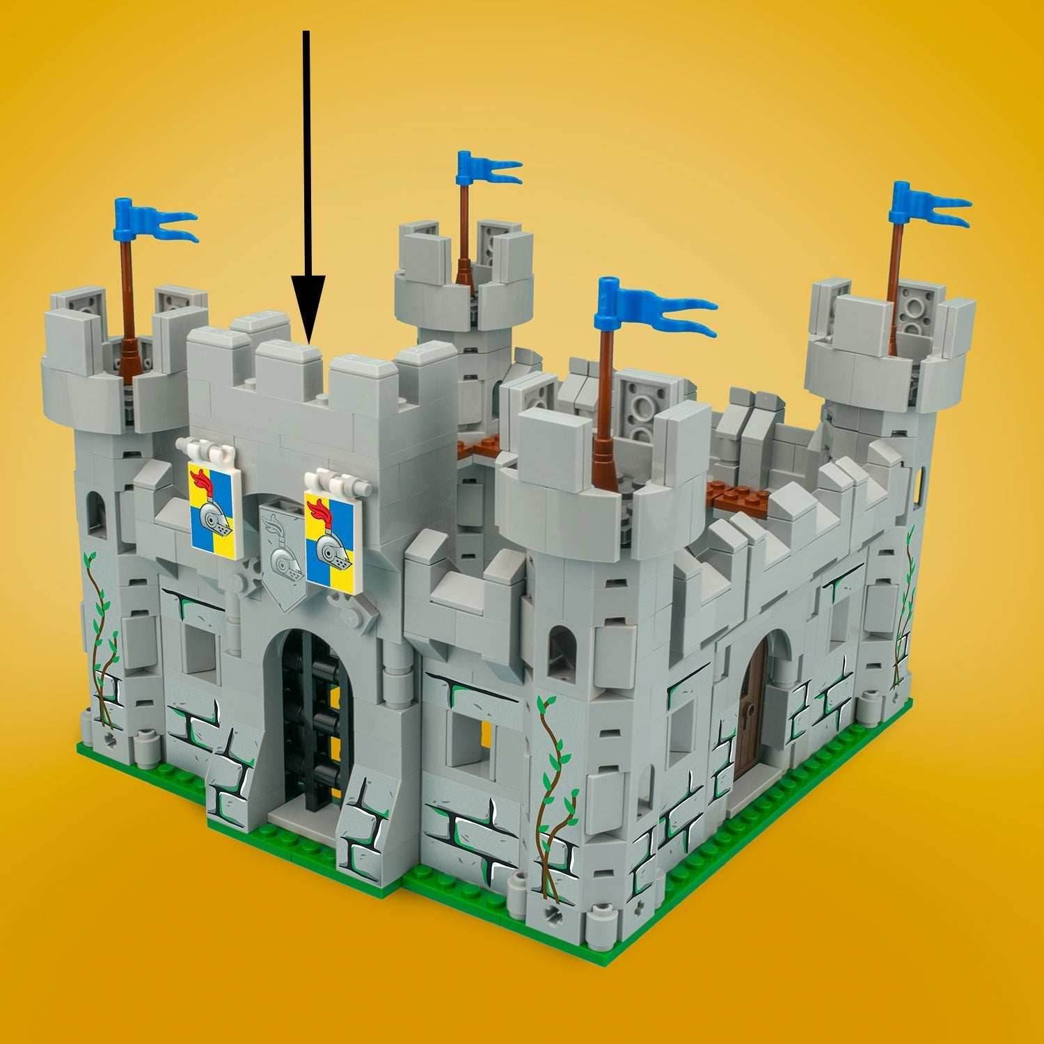 Castle Gate - Custom Castle Modular Building Set made using LEGO parts - 