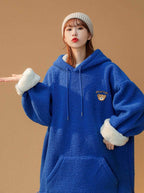 Women's Furry Teddy Bear Hoodie - White / S