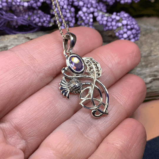 Mirren Amethyst Thistle Necklace - 