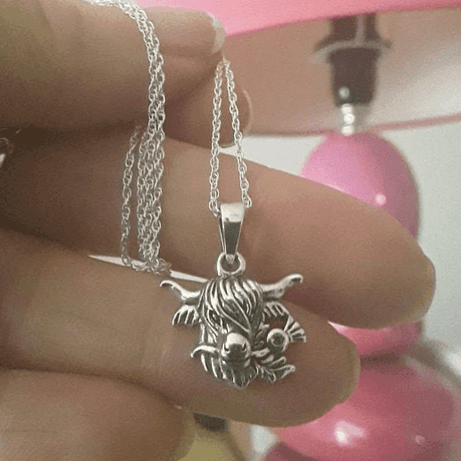 Highland Cow Thistle Necklace - 