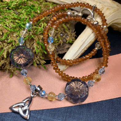 Wine & Roses Trinity Knot Necklace - 15 inch