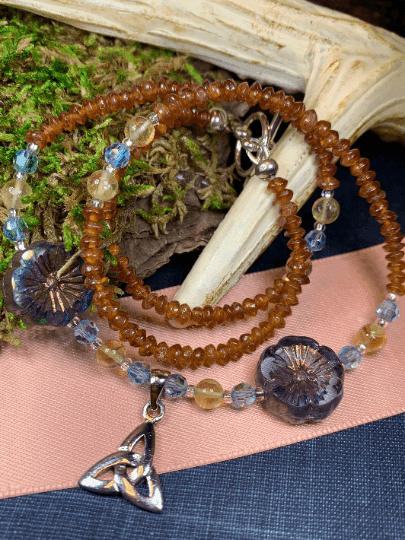 Wine & Roses Trinity Knot Necklace - 17 inch