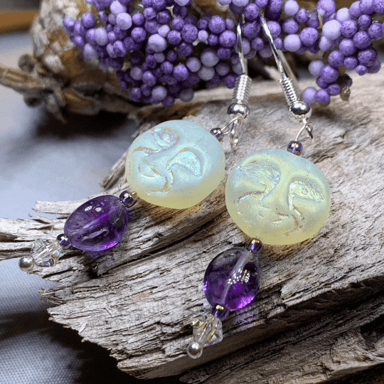 Midnight Moon Earrings - Yellow