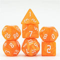 Orange Macaron 7-Dice Blend Set w/White Numbers - 