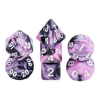 Black Pink Blend 7-Dice Mini-Dice RPG Set w/White Numbers Miniature Dice - 