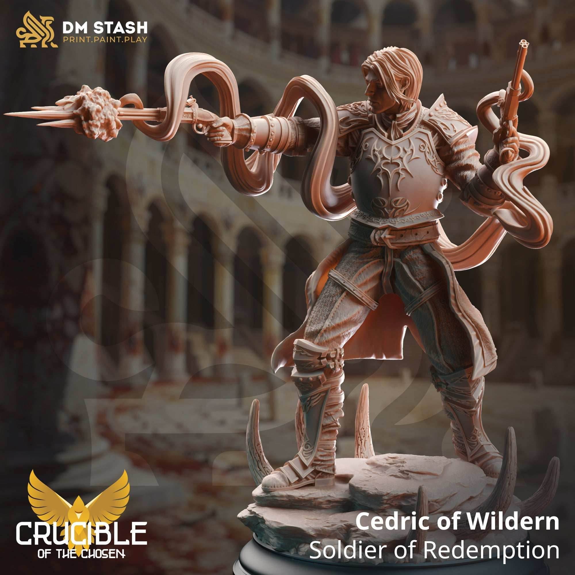 Cedric of Wildern, Soldier of Redemption (Male Human Gunslinger Knight) - 32mm Scale