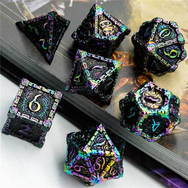 Black Rainbow Metal Dice（Dagger of Venom）7-Dice Udixi RPG - 