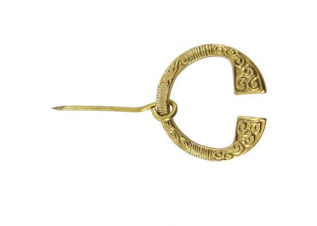 Celtic Brass Handcrafted Triskeles Brooch-1