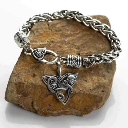 Celtic Cat Triquetra Bracelet - 7 Inches / 17.8CM
