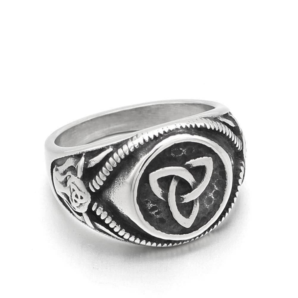 Celtic Triquetra Stainless Steel Ring - 9