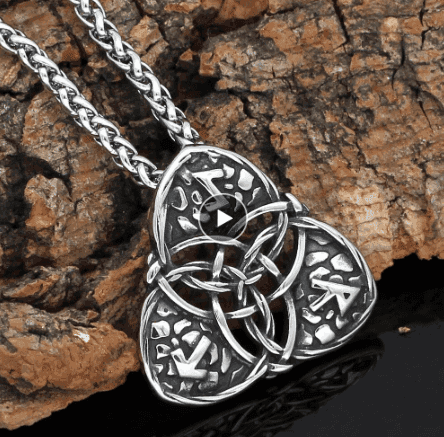 Celtic Triquetra Stainless Steel Pendant Necklace - 