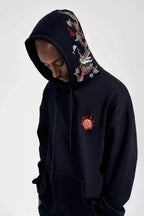 KH9190 Dragon Embroidery Hoodie - Black / S