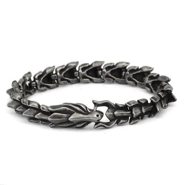 Vikings Jörmungandr Stainless Steel Bracelet - Silver / 19 cm | 7 inches
