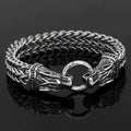 Vikings Wolf Head Stainless Steel Charm Bracelet - 19 CM