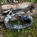 Vikings Wolf Head Stainless Steel Punk Link Bracelet - 19 cm