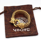 Vikings Wolf Heads Stainless Steel Bracelet - 19cm-gold