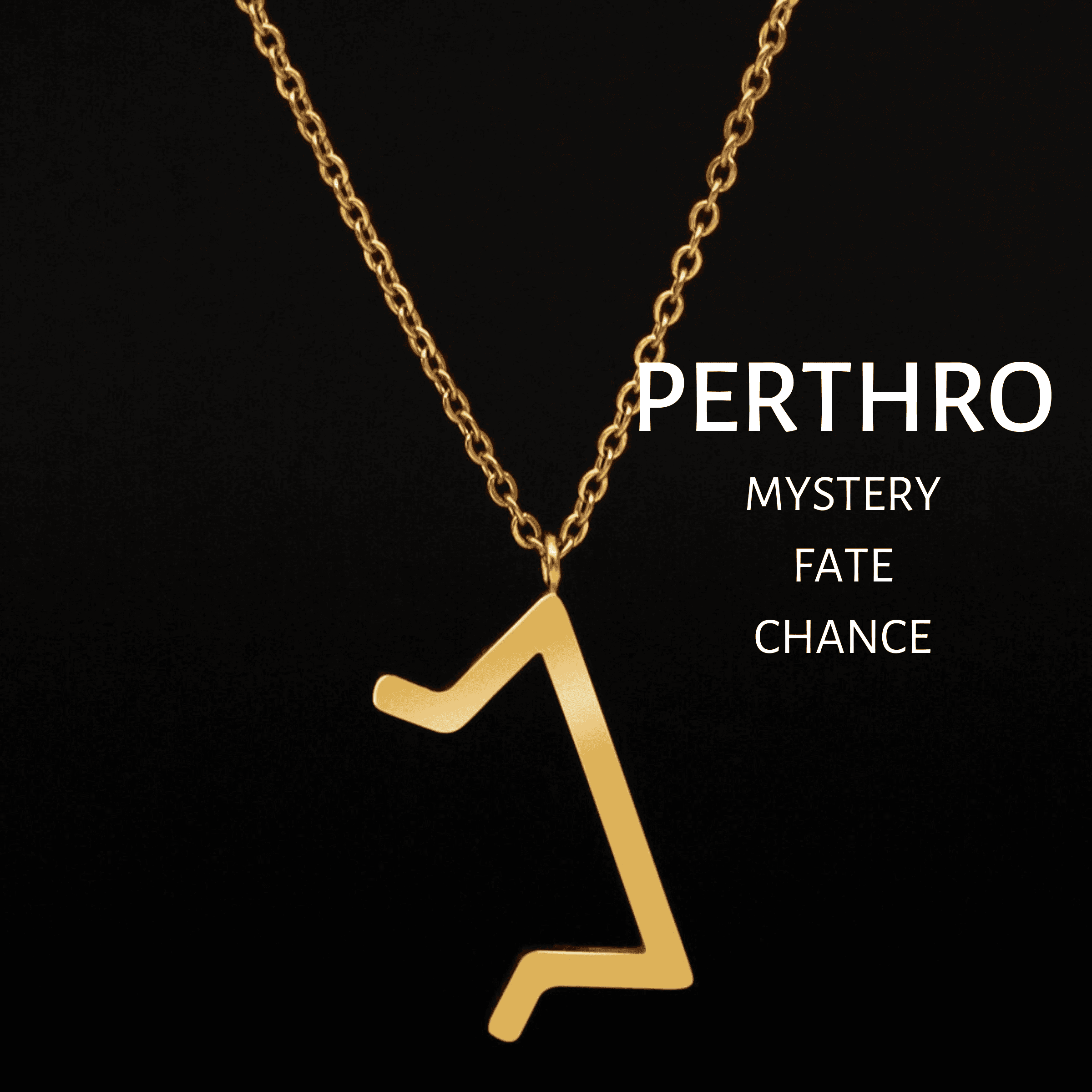 Viking Runes Tunic Stainless Steel Gold Necklaces - PERTHRO