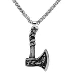 Vikings Axe Wolf Stainless Steel Necklace - Necklace with Pendant