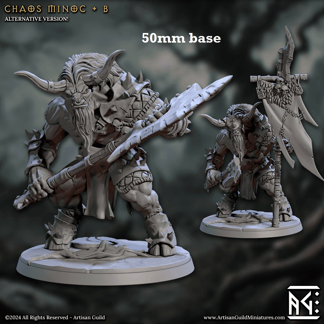Chaos Minoc - Sculpt B (Minotaur) - Without Helmet / Greataxe