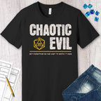 Chaotic Evil Shirt - DnD Alignment T-shirt - Black / S