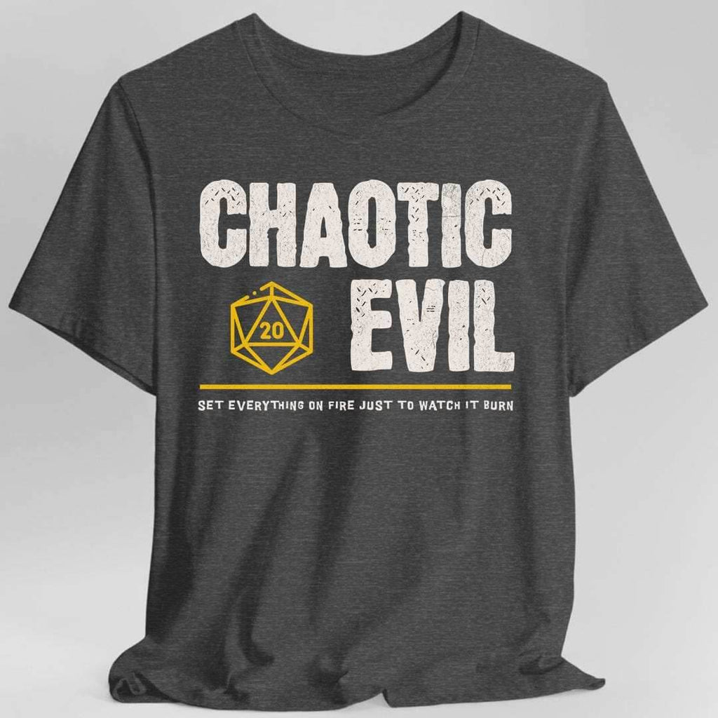 Chaotic Evil Shirt - DnD Alignment T-shirt - Dark Heather / S