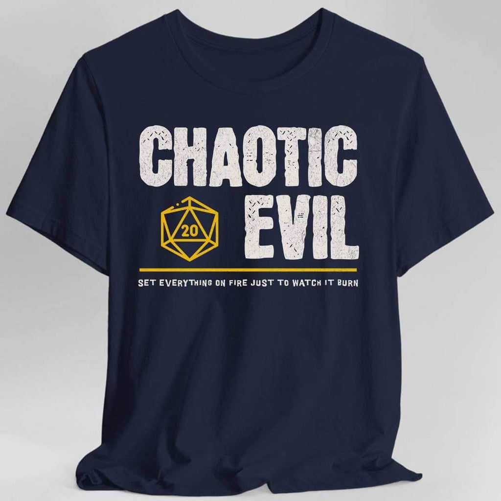 Chaotic Evil Shirt - DnD Alignment T-shirt - Navy / S
