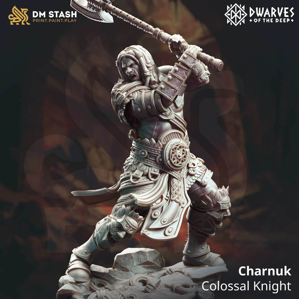 Charnuk, Colossal Knight (Male Half-Giant Barbarian) - 32mm Scale