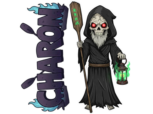 Charon Sticker and Magnet – Porthmeus Mythkins™ – Ferryman of the Underworld | Waterproof & UV-Proof - Sticker / Mini
