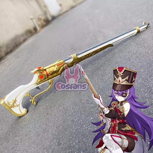 Chevreuse Genshin Impact Cosplay Chevreuse 100CM Prop weapons Gun Game Cos Outfits Role Play Party Suit Purple Wig Shoe