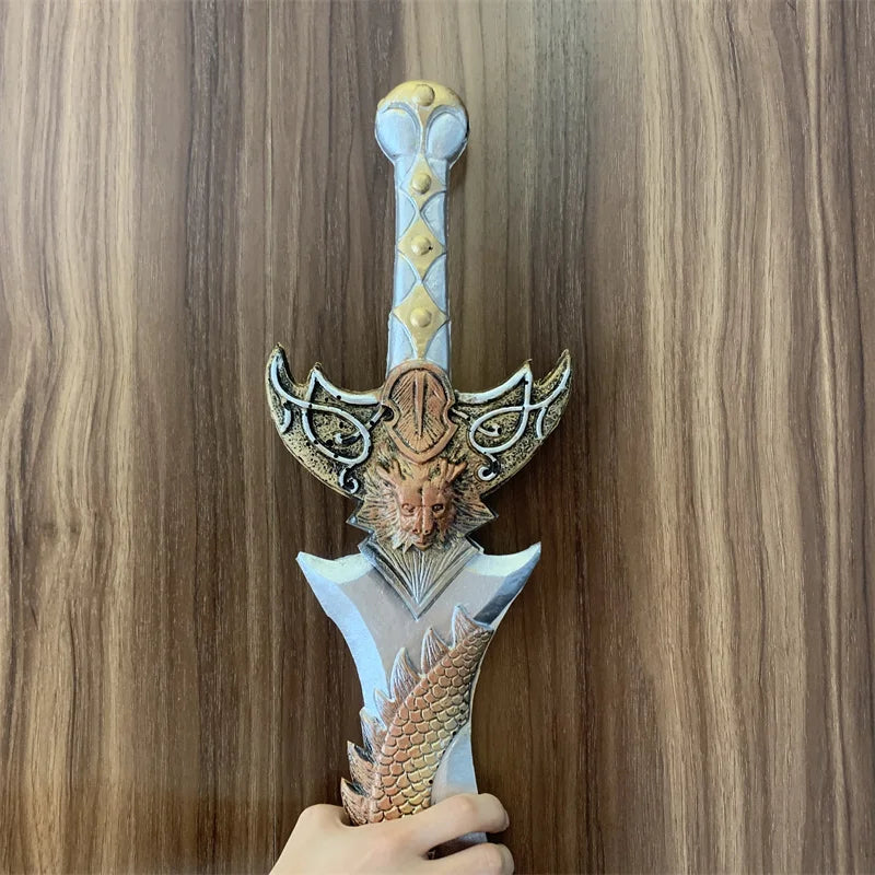 Chinese Style Cosplay Golden Dragon Sword Knights Knife Sword Prop Role Cos Protector Ghost Knife Sword PU Weapon Model Toy Gift