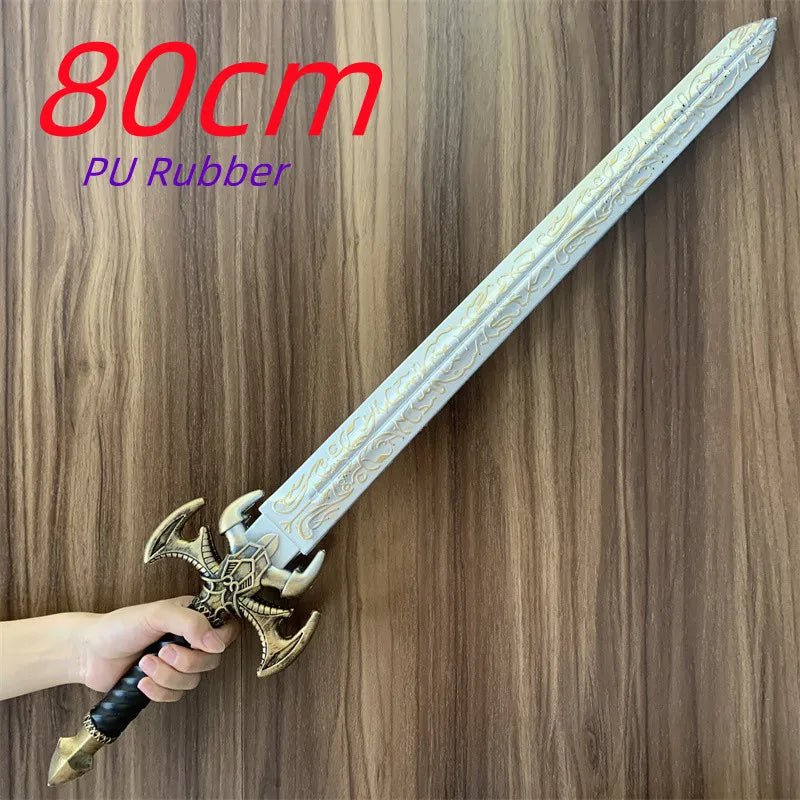 Chinese Style Cosplay Golden Dragon Sword Knights Knife Sword Prop Role Cos Protector Ghost Knife Sword PU Weapon Model Toy Gift