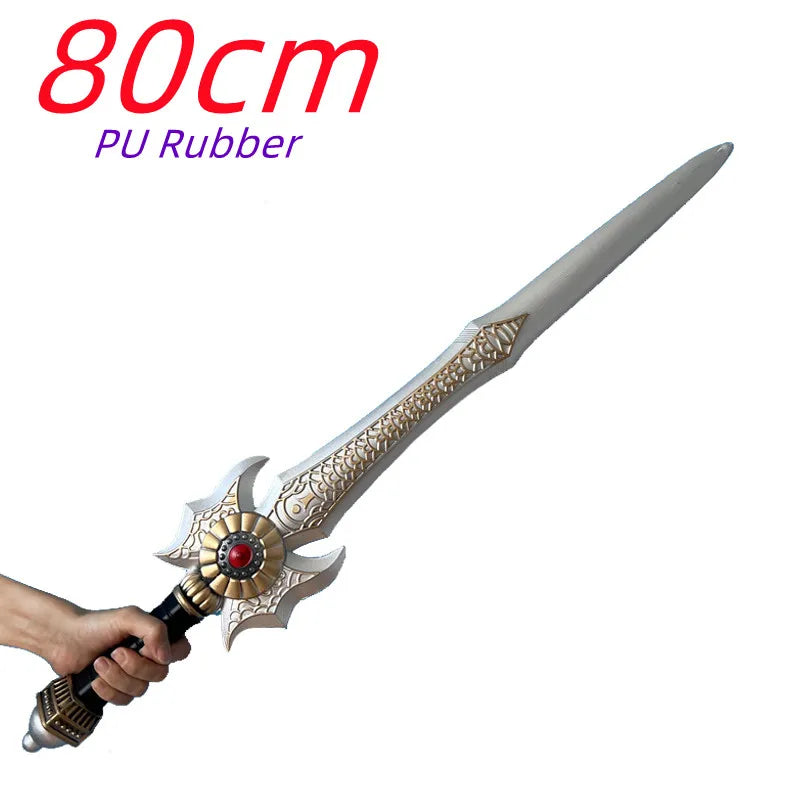 Chinese Style Cosplay Golden Dragon Sword Knights Knife Sword Prop Role Cos Protector Ghost Knife Sword PU Weapon Model Toy Gift