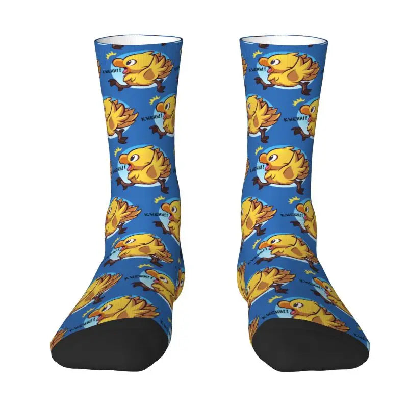 Chocobo Final Fantasy Dress Socks Men's Women's Warm Funny Novelty Crew Socks