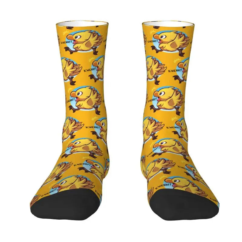 Chocobo Final Fantasy Dress Socks Men's Women's Warm Funny Novelty Crew Socks