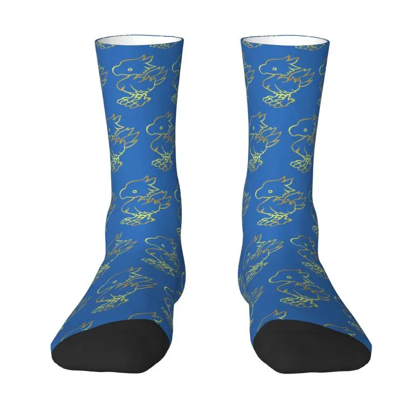 Chocobo Final Fantasy Dress Socks Men's Women's Warm Funny Novelty Crew Socks