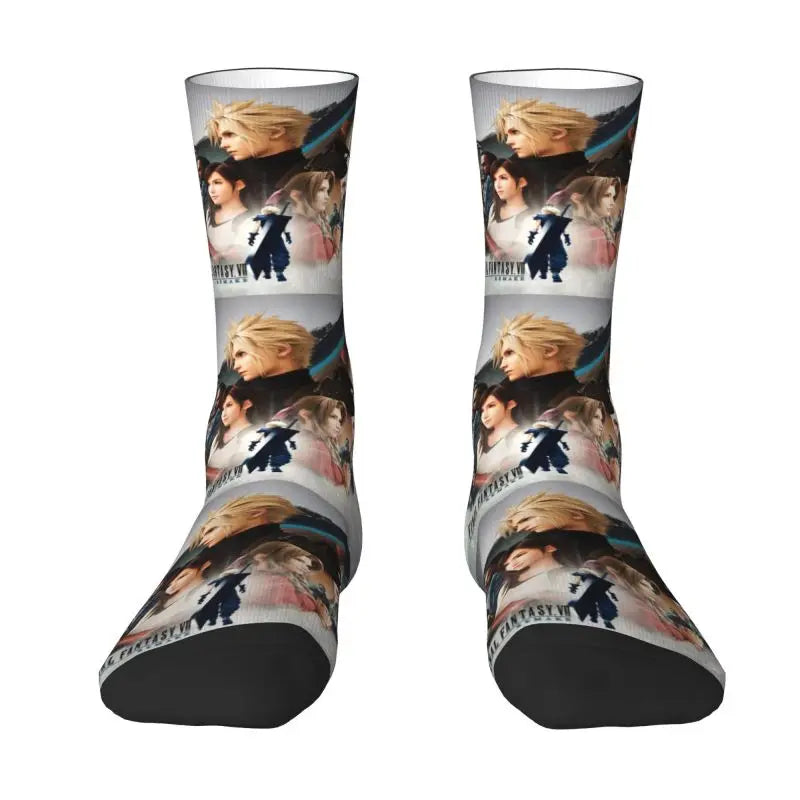 Chocobo Final Fantasy Dress Socks Men's Women's Warm Funny Novelty Crew Socks