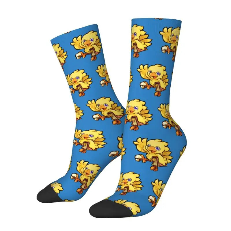 Chocobo Final Fantasy Dress Socks Men's Women's Warm Funny Novelty Crew Socks