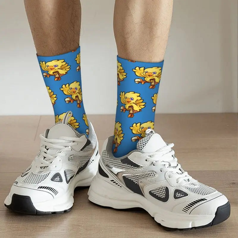 Chocobo Final Fantasy Dress Socks Men's Women's Warm Funny Novelty Crew Socks