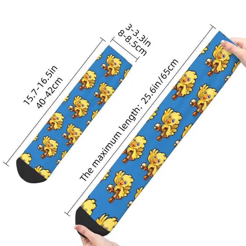 Chocobo Final Fantasy Dress Socks Men's Women's Warm Funny Novelty Crew Socks